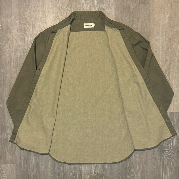 Taylor Stitch Sanded Canvas Mechanic Shirt in Moss Green Size 42/Large - Picture 7 of 8